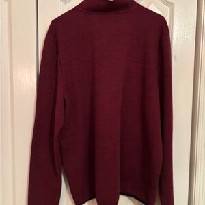 ZELOS Men's Maroon Turtleneck Sweater